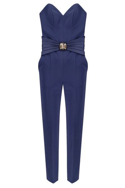 Elisabetta Franchi Flowing Macro Bow Crepe Jumpsuit