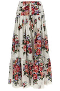 Dolce & Gabbana Floral Printed Drawstring Skirt