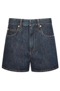 Fendi Logo Patch Denim Shorts