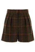 Max Mara Parata Pleated Check Shorts