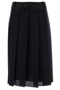 Prada Pleated Belted Midi Skirt