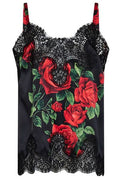 Dolce & Gabbana Rose-Printed Satin Top