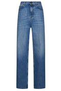 Valentino Logo Patch Wide Leg Jeans