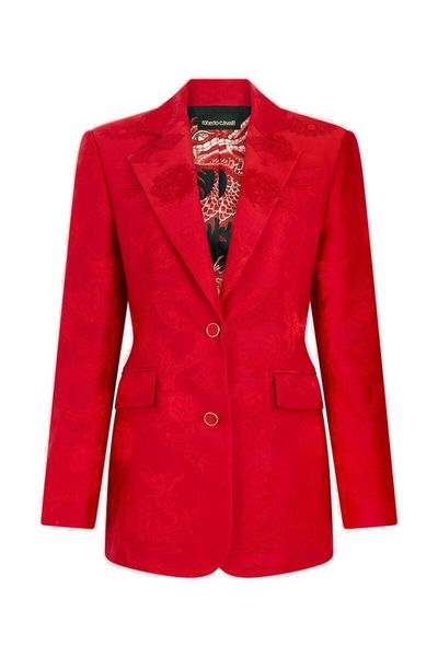 Roberto Cavalli Dragon-Patterned Single-Breasted Blazer