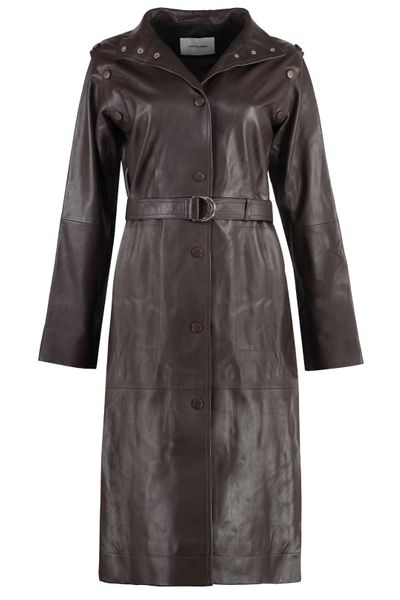 Yves Salomon Dagnello Belted Long Coat