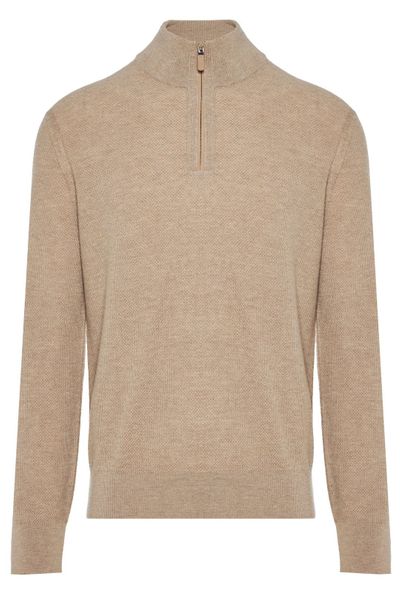 Zegna Mock-Neck Half-Zip Knitted Jumper