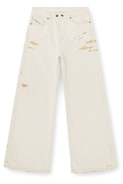 Diesel Distressed Wide-Leg Jeans