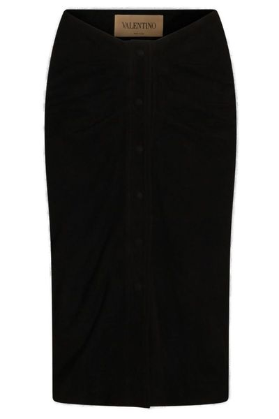 Valentino Button Detailed Gathered Skirt