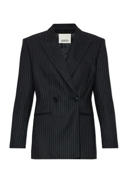 Isabel Marant Ranya Pinstripe Double-Breasted Blazer