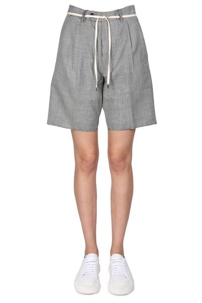 Aspesi Tie-Waist Flannel Bermuda Shorts
