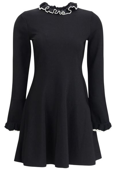 Valentino Ruffled Long-Sleeved Dress