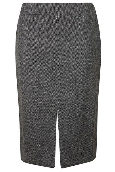 SA SU PHI Herringbone Slit Midi Skirt