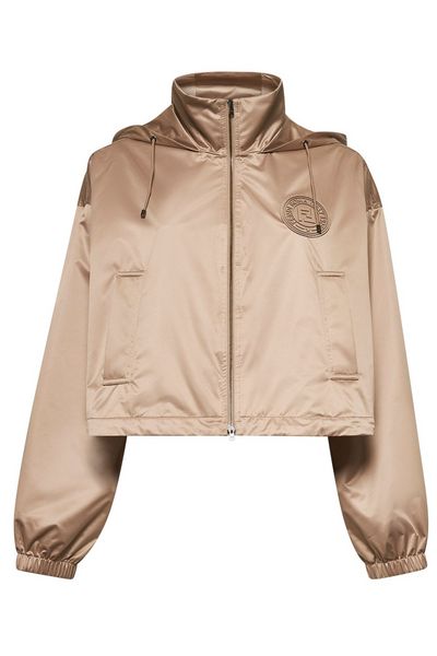 Fendi Hooded Drawstring Cropped Jacket