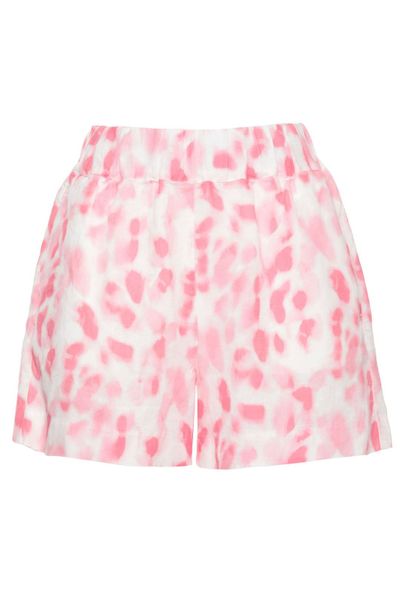 120% Lino Elastic Waist Patterned Shorts