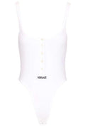 Versace Logo-Embroidered Ribbed Bodysuit