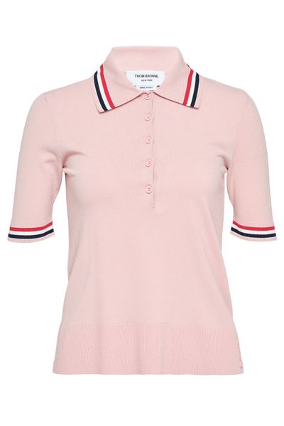 Thom Browne Logo Detailed Jersey Stitch Polo Shirt