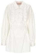 Valentino Ruffled Long-Sleeved Mini Dress