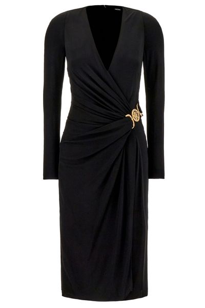 Versace Medusa '95 V-Neck Midi Wrapped Dress
