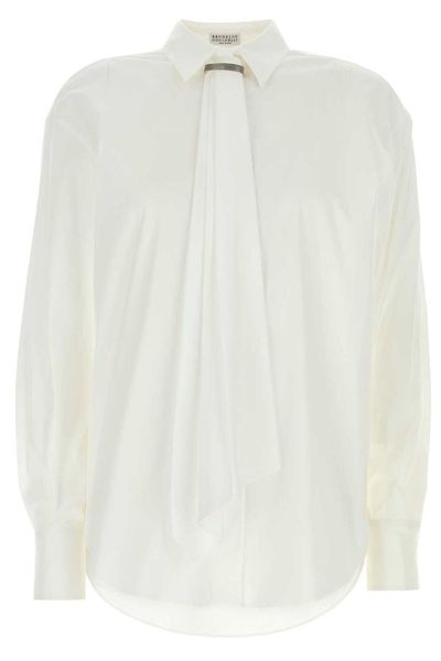 Brunello Cucinelli Draped Poplin Shirt