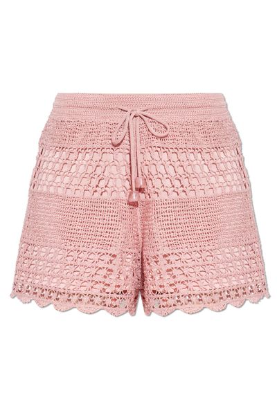 Zimmermann Drawstring Crochet Shorts