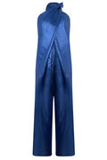 Alberta Ferretti Cross-Tie Wide-Leg Jumpsuit