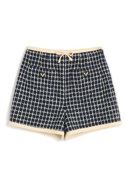 Valentino Bow Detailed Checked Shorts