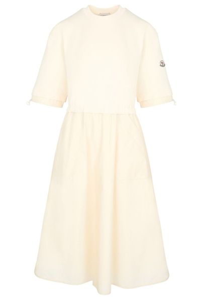 Moncler Short-Sleeved Drawstring Midi Dress