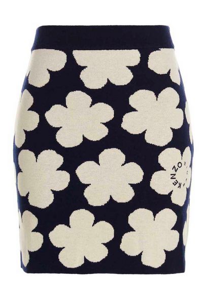 Kenzo Floral Intarsia High-Waisted Mini Skirt
