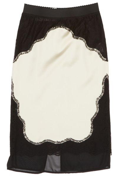 The Attico Satin Lace Skirt