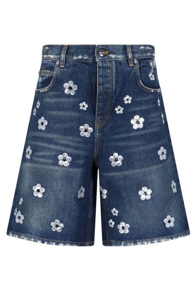 Marc Jacobs Sequin Daisy Wide Leg Shorts