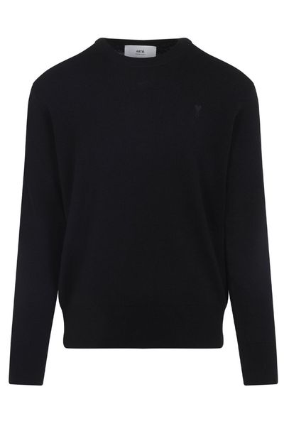 AMI Paris Logo Embroidered Crewneck Sweater
