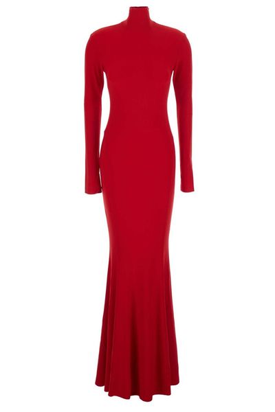 Norma Kamali High Neck Long Sleeve Jumpsuit