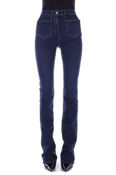 Elisabetta Franchi Logo Plaque Straight Leg Jeans