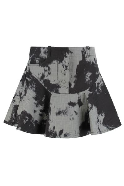 Fendi FF Animalier Denim Mini Skirt