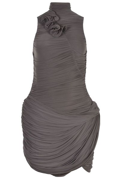 Magda Butrym Draped High-Neck Mini Dress