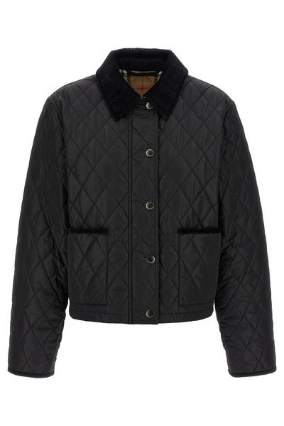 Burberry Collared Quilted Cropped Jacket