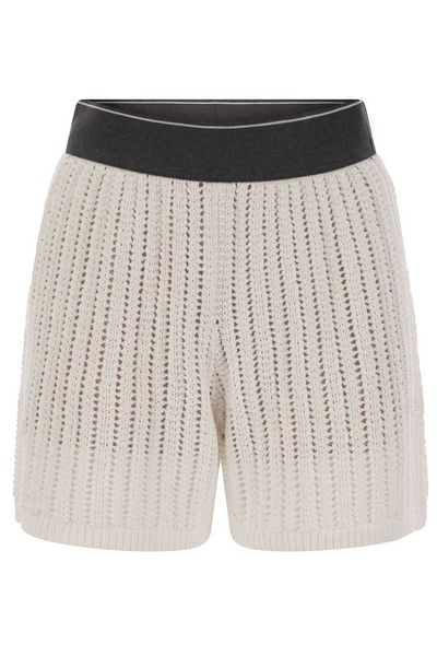 Brunello Cucinelli Openwork Knitted Shorts