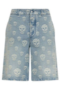 Alexander McQueen Skull Monogram Denim Shorts