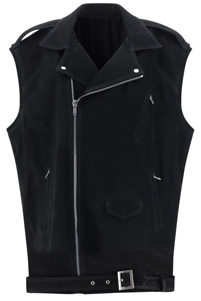 Rick Owens Zip-Up Leather Biker Gilet