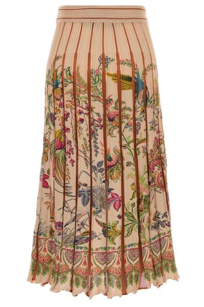 Etro Pleated Printed Skirt