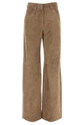 Brunello Cucinelli Suede Wide-Leg Pants