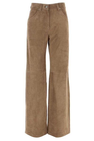 Brunello Cucinelli Suede Wide-Leg Pants