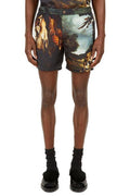 Death Cigarettes Poussin Graphic Printed Shorts