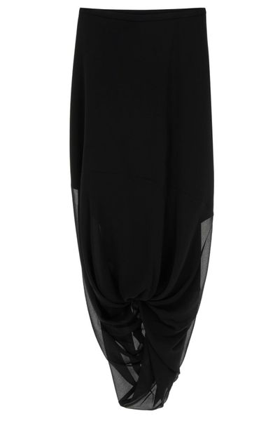 MM6 Maison Margiela Asymmetric Gathered Midi Skirt