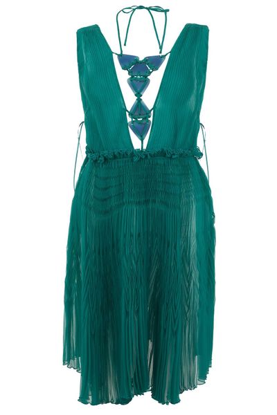 Alberta Ferretti Pleated Cut-Out Dress