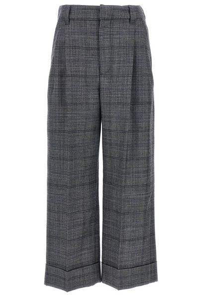 Brunello Cucinelli Houndstooth Detailed Pleated Pants