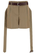 Prada Belted Gabardine Shorts
