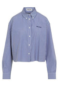 Miu Miu Striped Cropped Shirt