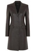 Gucci Single-Breasted Leather Coat