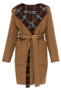 Burberry Checked Hooded Belted Reversible Coat